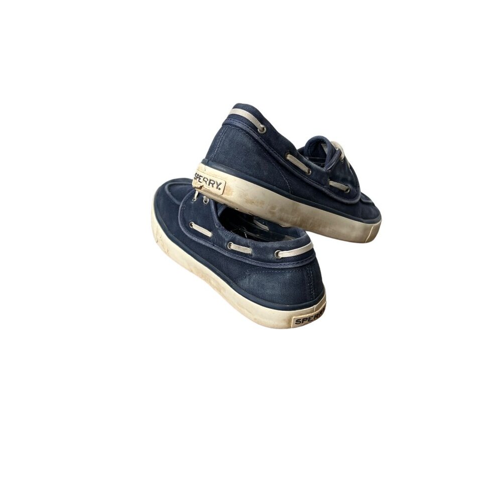 Sperry Mens Blue Canvas Boat Shoes Nautical Style Comfortable & Durable - Picture 5 of 8